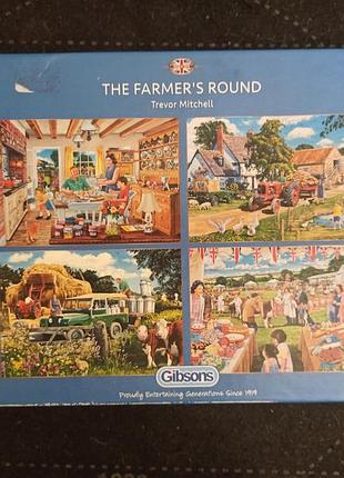 Пазлы 4 в 1 the farmer's round («фермерский круг») mibsons.художник: тревор метчелл (trevor mitchell)
