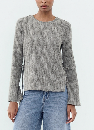 Кофта zara, кофта на завязках, лонгслив