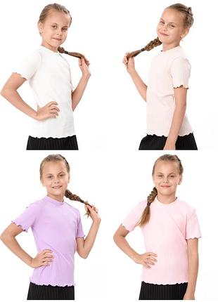 Джемпер с коротким рукавом для девушек школьного возраста, школьная блуза, рубчик-мустанг, джемпер с коротким рукавом для шлёвки