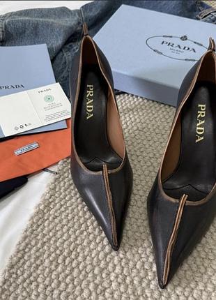 Туфлі prada 38 розмір | жіночі шкіряні туфлі човники
