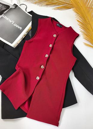 Жилет бордо на гудзиках,asos