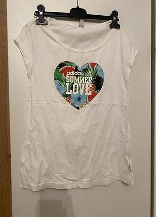 ☀️ біла бавовняна футболка adidas neo "summer love"