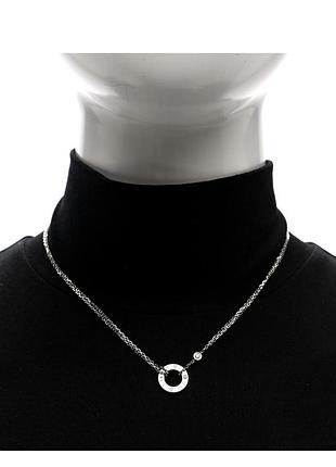 Срібний ланцюжок з підвіскою в стилі cartier 925