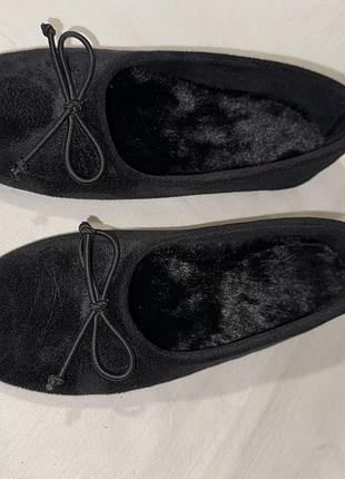 Велюровые туфли - тапки на меху *love slippers* р. 36 (23.50)