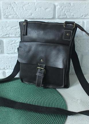Real leather чоловіча сумка з натуральної шкіри.