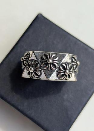 Каблучка silver daisies romb chrome hearts