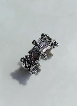 Каблучка silver chrome hearts 17-18 а+