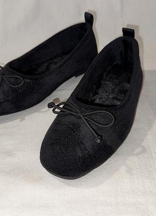 Велюрові туфлі - тапки на хутрі *love slippers* р. 36 (23.50)