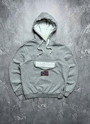 Vintage винтажное худи napapijri напапири big logo casual кэжуал size s размер с