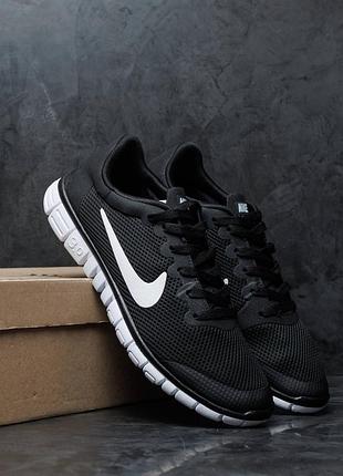 Мужские кроссовки nike free run 3.0 v2 black white