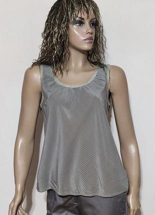 Шовковий топ двошарова майка смужка gap /2363/n