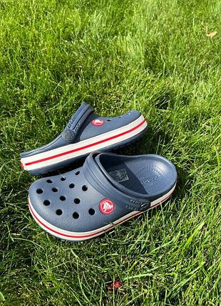 Дитячі крокси сабо crocs crocband kids navy сині дитячі крокси