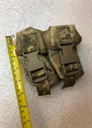Тактический двойной подсумок для магазинов ак ар пиксель мм14 зсу molle армейский оригинал