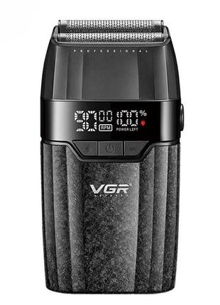Електробритва vgr v640s бездротовий акумуляторний шейвер сітковий для чоловіків 3 швидкості чорний
