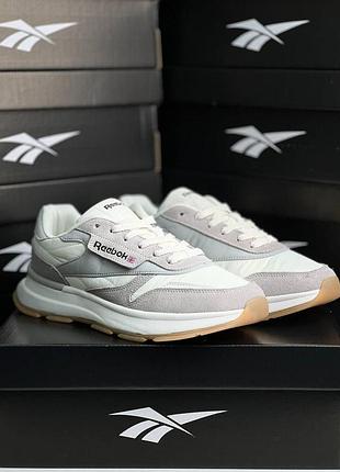 Reebok classic light grey white 3