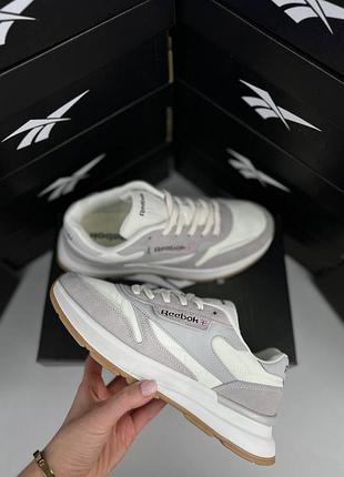 Reebok classic light grey white 4