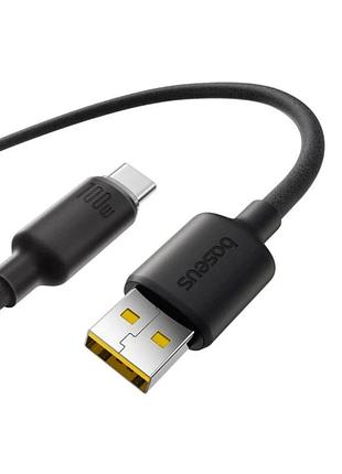 Кабель baseus foamed silicone fast charging data cable usb to type-c 100w comic 1m black