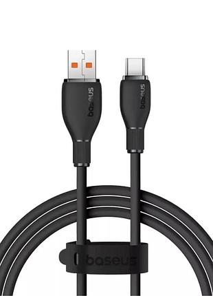 Кабель baseus pudding series fast charging cable usb to type-c 100w 2m cluster black