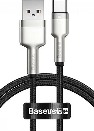 Кабель baseus cafule series metal data cable usb to type-c 66w 1m black