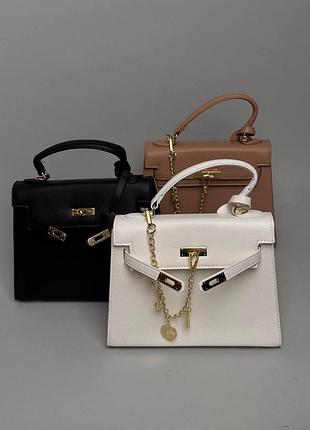 Женская сумка hermes kelly, сумка гермес келли белый