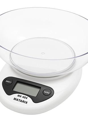 Ваги кухонні matarix mx-404 електронні з чашею кухонні до 7 кг кухонні ваги для зважування продуктів