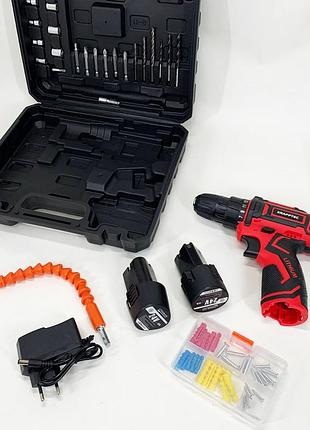 Аккумуляторный шуруповерт с насадками krafftec 24v