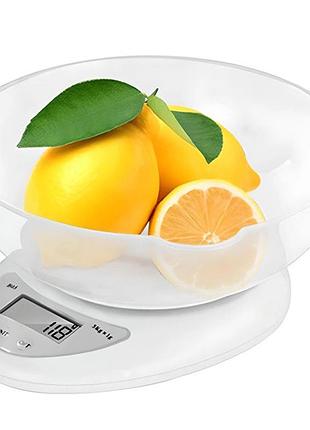 Весы кухонные электронные b05a 1г до 5кг чаша, кухонные весы для кондитера, для взвешивания продуктов