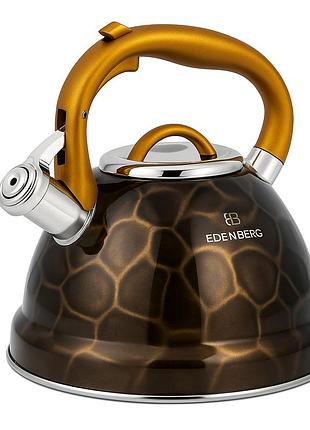 Чайник со свистком edenberg eb-1910 с турбо индукционным дном 3л yellow