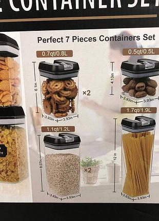 Набор контейнеров для еды food storage container set на защелках с уплотнителем из 7 предметов