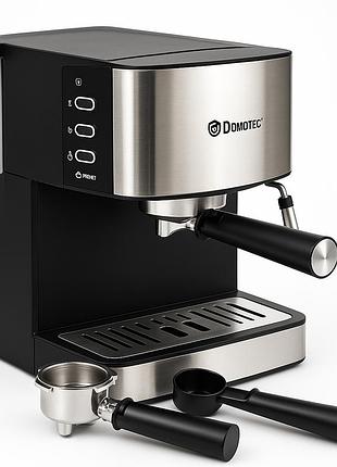 Рожковая кофемашина кофеварка domotec ms-113 1.6л 15 бар 850вт