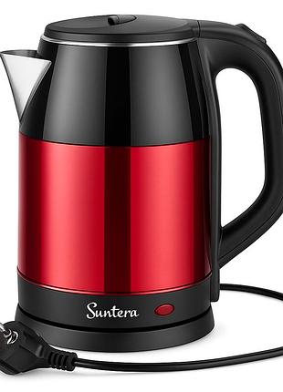 Электрочайник дисковый 1.8 л 1500 вт с двойными стенками suntera ekb-326r красный