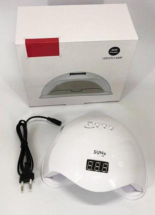 Лампа для маникюра sun 5 nail lamp fd93-1 led для сушки гель лака с таймером для домашнего использования