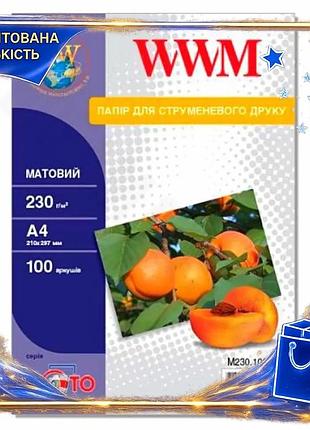 Dm фотопапір wwm матовий специфікація 2.2 a4 230 г/м2 100 арк для друку фотографій і дизайну без блиск spe|lz