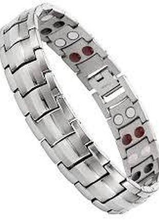 Магнитный браслет с германием 20 см silver