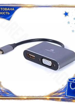 Dm перехідник type-c на специфікація 2.2 hdmi vga cablexpert 15 см адаптер для підключення до монітора spe|lz