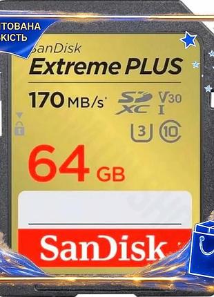 Dm карта пам'яті sdxc специфікація 2.2 sandisk extreme plus 64гб class10 uhs-i u3 v30 для фото відеозй spe|lz