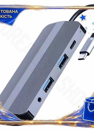 Dm хаб usb cablexpert специфікація 2.2 8 в 1 сірий type-c 3.1 для ноутбука hdmi 4k vga usb 3.1 кардрид spe|lz