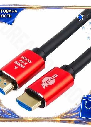 Dm кабель hdmi 20 специфікація 2.2 м atcom v2.0 чорний з'єднувач для телевізора монітора проектора spe|lz