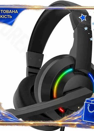 Dm навушники gamepro з специфікація 2.2 rgb підсвічуванням мікрофон накладні дротові 40 мм для геймері spe|lz