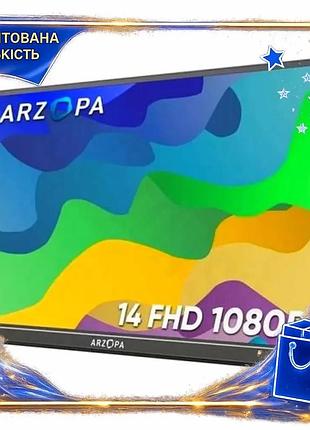 Dm монітор 14" arzopa специфікація 2.2 портативний чорний ips 1920x1080 для роботи і навчання додатков spe|lz