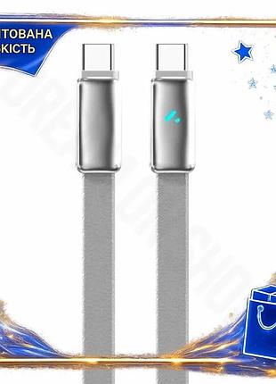 Dm кабель type-c 1 специфікація 2.2 м colorway сірий для зарядки та синхронізації 100 вт 5a плоский з spe|lz