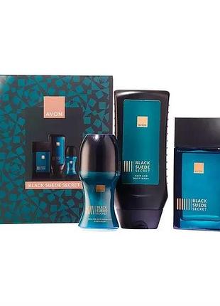 Avon подарунковий набір black suede secret у подарунковій упаковці