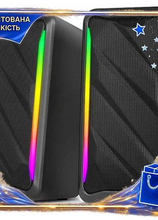 Dm колонки 2.0 real-el спецификация 2.2 с подсветкой rgb для компьютера и ноутбука usb 2 x 5 вт акусти spe|lz