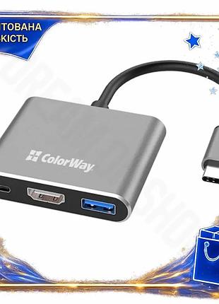 Dm usb colorway 3 спецификация 2.2 в 1 серый type-c 3.0 hdmi 4k для ноутбука зарядное устройство для u spe|lz
