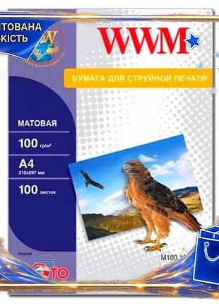 Dm фотобумага wwm матовая спецификация 2.2 a4 100 г/м2 100 л для печати фотографий и портфолио без бле spe|lz