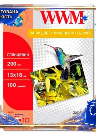 Dm фотопапір wwm глянсовий специфікація 2.2 13х18 200 г/м2 для друку фотографій і репродукцій 100 арк spe|lz