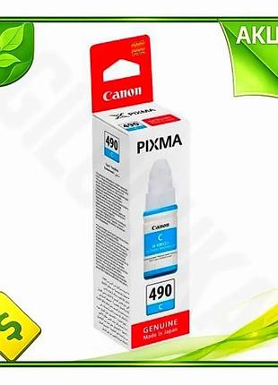 Ve чорнило canon gi-490 cyan new version водорозчинне 70 мл для принтерів canon друк кольоровий картри n6w_ver