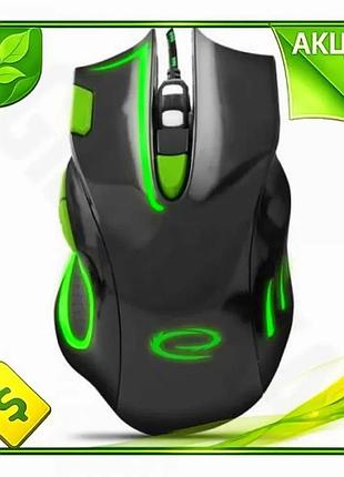 Ve мышь esperanza black-green оптическая new version usb 2400 dpi игровая с подсветкой для компьютера n6w_ver