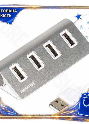 Dm хаб usb maxxter специфікація 2.2 4 порти usb 2.0 сріблястий usb концентратор для комп'ютера алюміні spe|lz