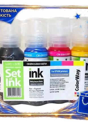 Dm комплект чорнила colorway специфікація 2.2 для epson 4 шт водорозчинні b/c/m/y для друку та копіюва spe|lz